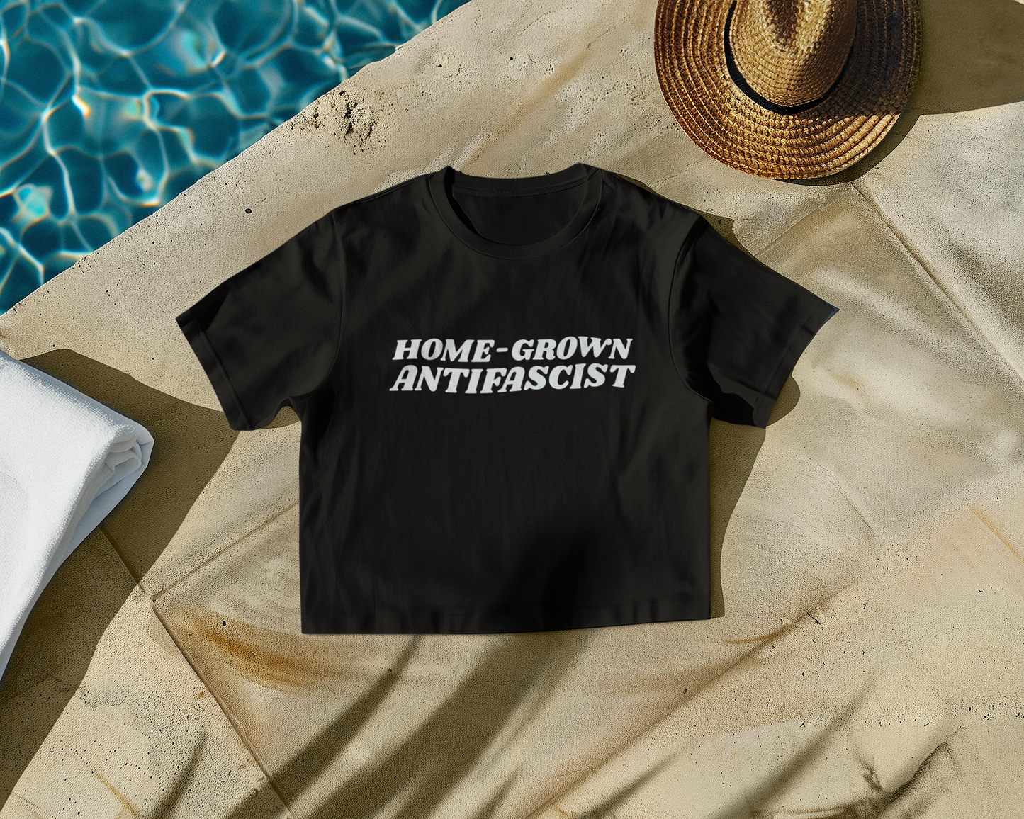 Home-Grown Antifascist Cropped Boxy Tee Shirt (SHIPS IN 2-3 WEEKS)