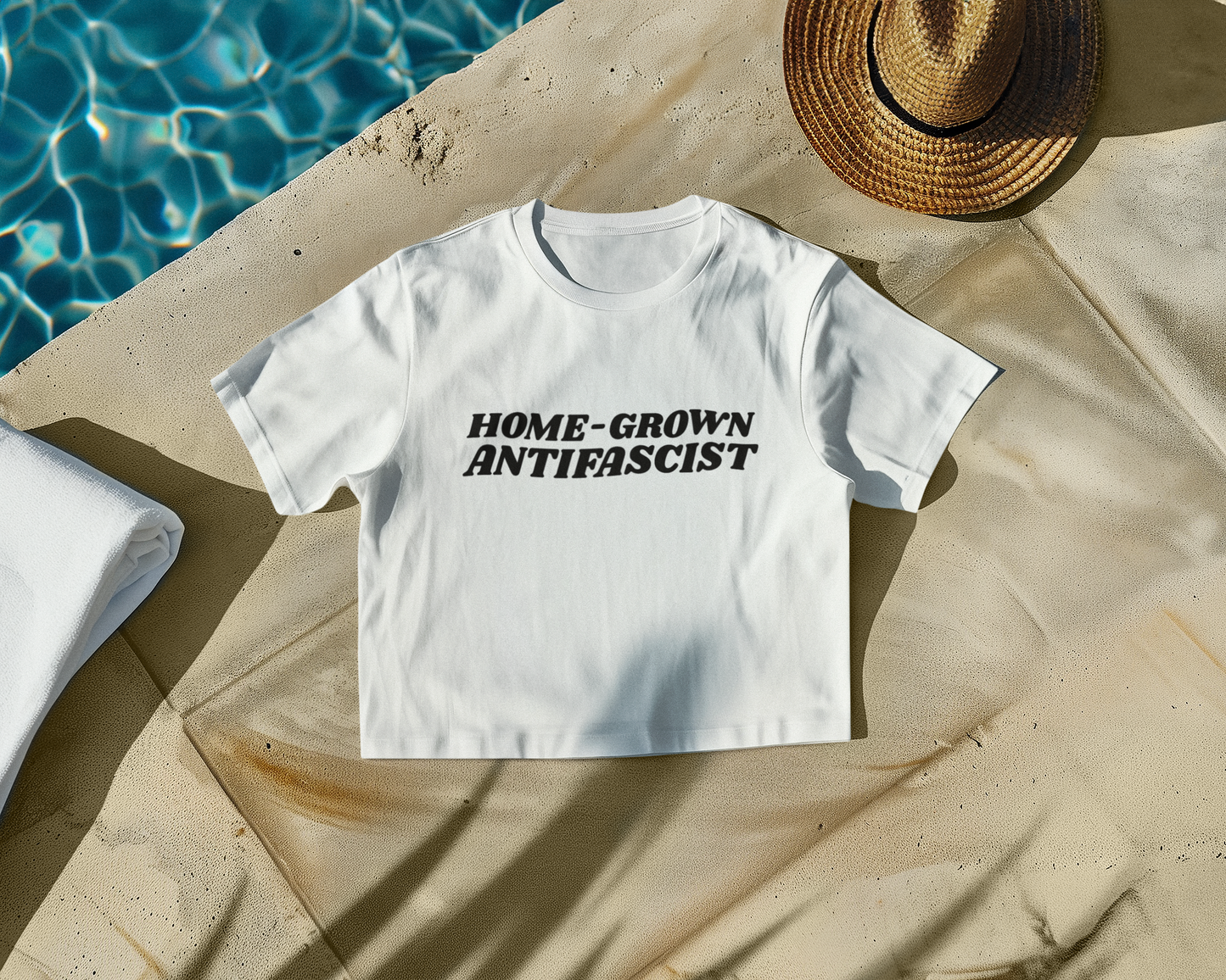Home-Grown Antifascist Cropped Boxy Tee Shirt (SHIPS IN 2-3 WEEKS)