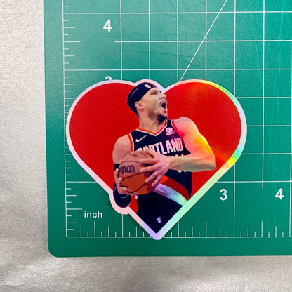 Holographic Josh Hart Heart Shaped Sticker