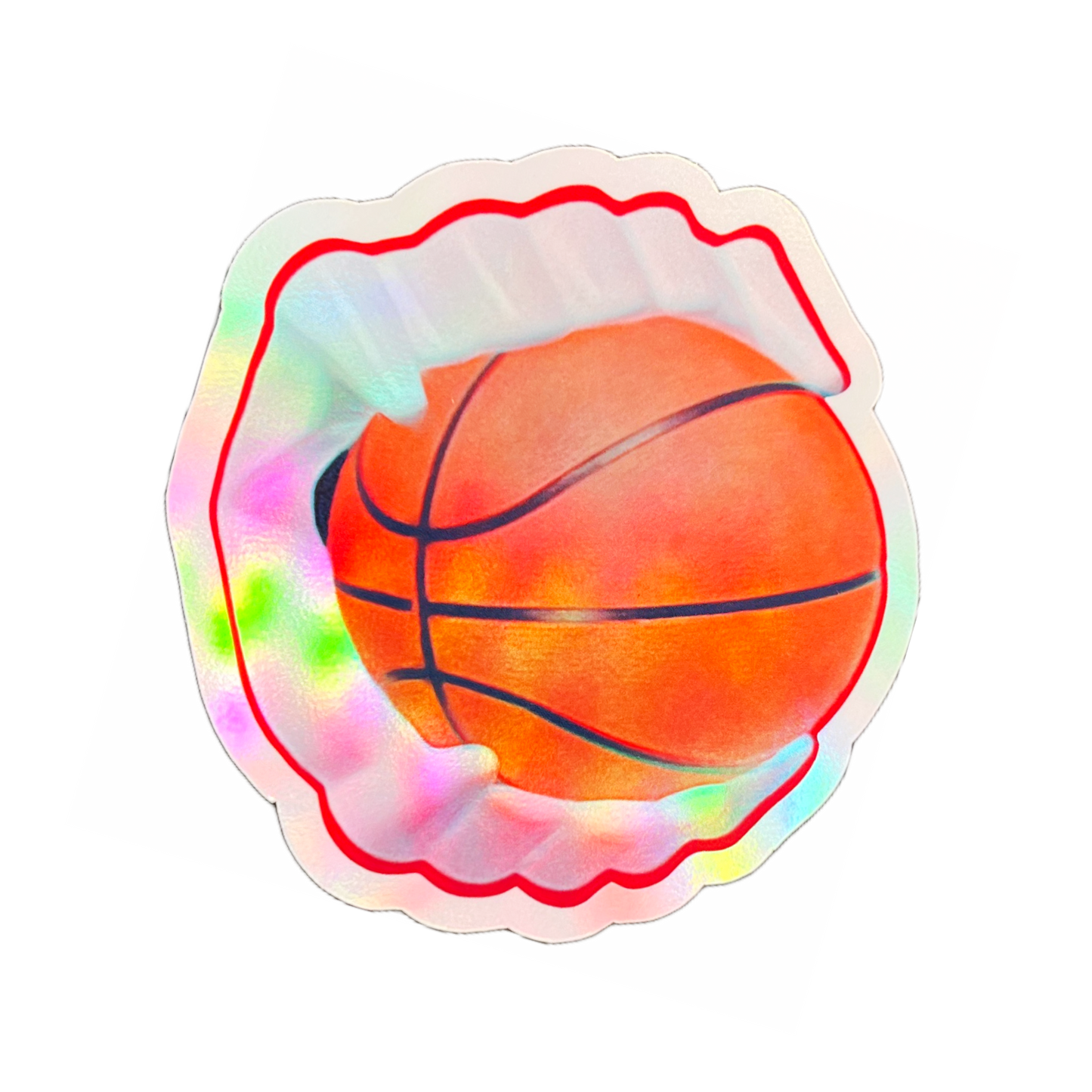Holographic Vampire Teeth Basketball Sticker