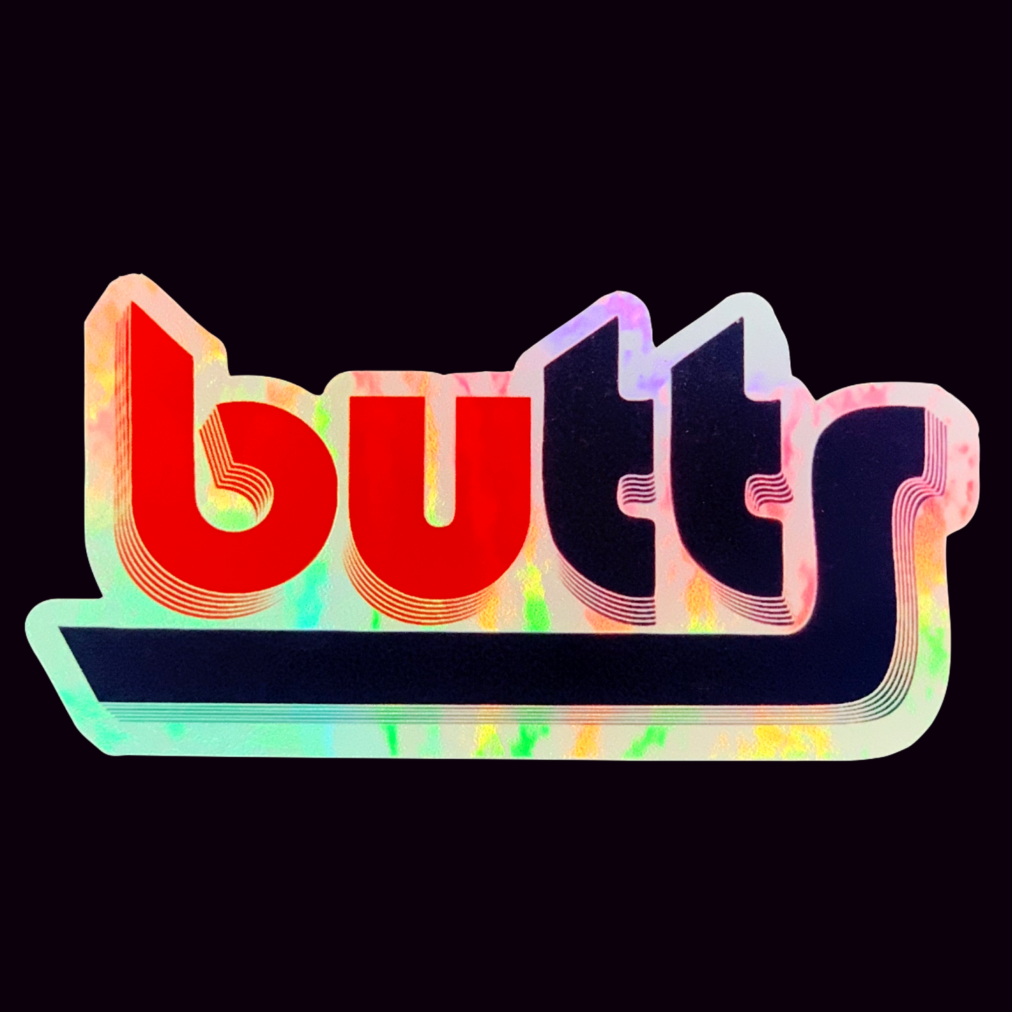 holographic butts sticker blazers logo inspired
