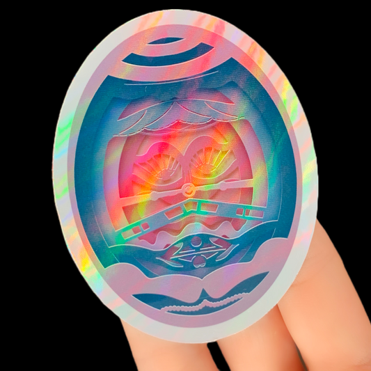 Holographic Space Egg 1 Sticker