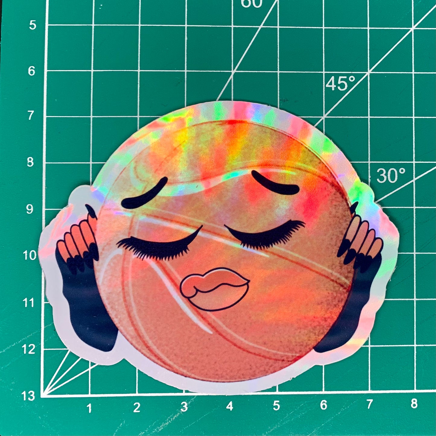 Holographic Basketball Girlie Sticker