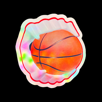 Holographic Vampire Teeth Basketball Sticker